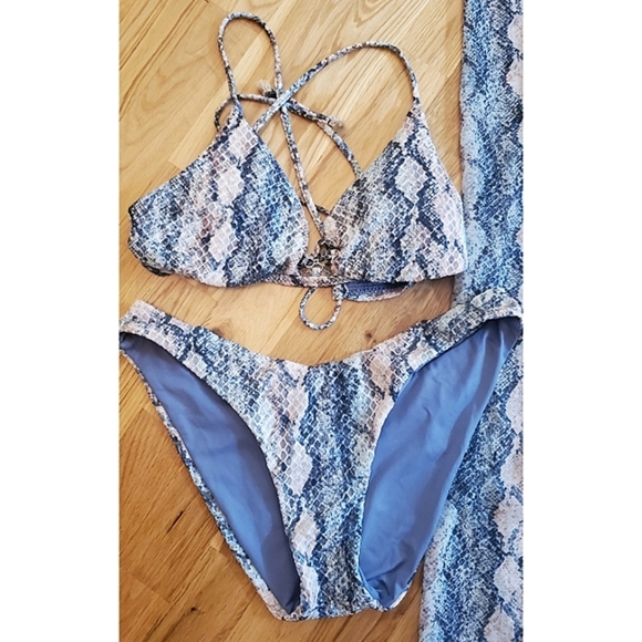 New ISABELLA ROSE Vienna Triangle Cut Bikini & Kimono Cover-Up Set Swim Beach - Picture 3 of 8